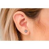 Blue & Black Diamond Stud Cluster Earrings