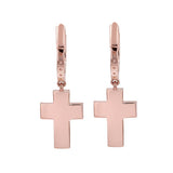 Baguette Diamond Cross Hoop Earring