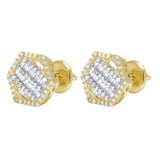 Hexagon Baguette Diamond Earring