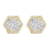 Hexagon Baguette Diamond Earring