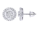 Baguette & Round Diamond Cluster Earring