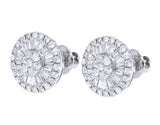 Baguette & Round Diamond Cluster Earring