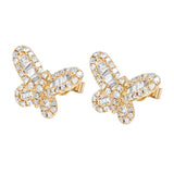 Butterfly Shaped Diamond Cluster Earring