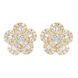 Baguette Flower Diamond Stud Earring