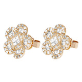 Baguette Flower Diamond Stud Earring