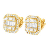 Baguette Stud Diamond Earring