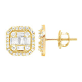 Baguette Stud Diamond Earring