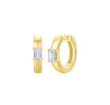 Emerald Cut Diamond Hoop Earring