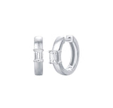 Emerald Cut Diamond Hoop Earring