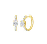 Oval Cut Diamond Mini Hoop Earring