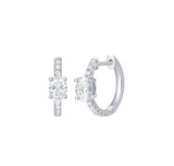 Oval Cut Diamond Mini Hoop Earring