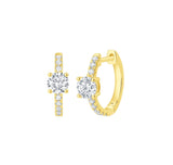 Round Cut Diamond Mini Hoop Earring