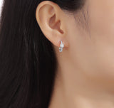 Round Cut Diamond Mini Hoop Earring