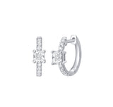 Cushion Cut Diamond Mini Hoop Earring