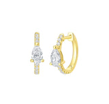 Pear Cut Diamond Mini Hoop Earring