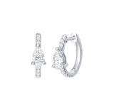 Pear Cut Diamond Mini Hoop Earring