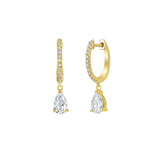 Pear Diamond Dangling Hoop Earrings