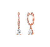 Pear Diamond Dangling Hoop Earrings