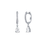 Pear Diamond Dangling Hoop Earrings