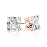 2.00 Tcw IGI Certified Asscher Diamond Stud Earring