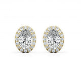 Oval Cut Diamond Halo Stud Earring