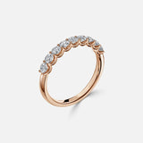 Round Diamond Half Eternity Wedding Band