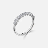 Round Diamond Half Eternity Wedding Band