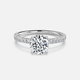 Unique Round Cut Pave set Diamond Ring