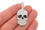 Baguette Teeth Skull 10K Gold Pendant