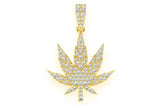 Iced out Cannabis Leaf VVS Diamond Pendant