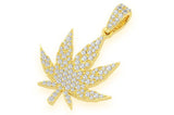 Iced out Cannabis Leaf VVS Diamond Pendant