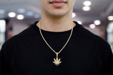 Iced out Cannabis Leaf VVS Diamond Pendant