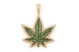 Iced out Cannabis Plant Moissanite Charm