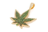 Iced out Cannabis Plant Moissanite Charm