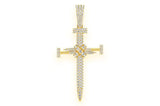 Nail CROSS Moissanite Diamond Pendant