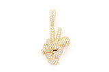 Peace Sign Mic Gold VVS Pendant