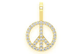 Peace Sign 14K Solid Gold Pendant