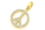 Peace Sign 14K Solid Gold Pendant