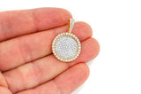 Round Medallion 14K Solid Gold Pendant