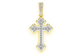 Rounded CROSS Diamond Gold Pendant