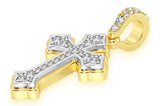 Rounded CROSS Diamond Gold Pendant