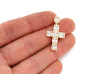 Small Baguette CROSS 14K Pendant