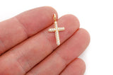 Small Bubbly CROSS 10K Solid Gold Pendant