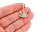 Small Cannabis Leaf 14K Gold Pendant