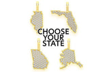 Custom Choose Your State 10K Pendant