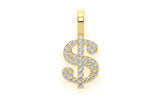 Icy Small Dollar Sign VVS Pendant