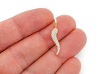 Small Italian Horn Lab Grown Diamond Pendant