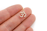 Small OM Natural Diamond 14K Gold Pendant