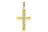 Small One Row Angled CROSS Gold Pendant