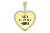 Small Outliuned Bezel Heart Photo VVS Pendant